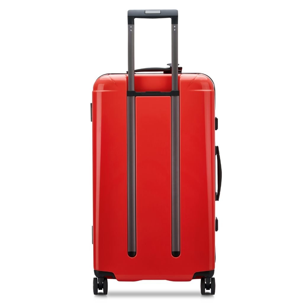 Peugeot Voyages 73cm Zipperless Trunk Luggage - Durable Hardshell Suitcase with Spinner Wheels, Red - Perfect for Air Travel & Business Trips