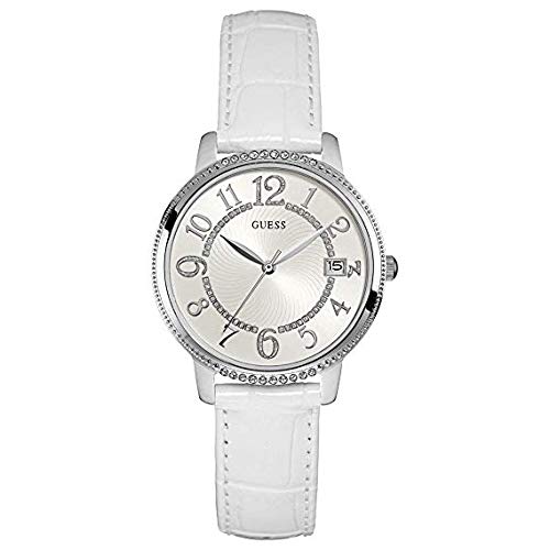 Guess Kismet W0930L4 Women's White Leather Strap Watch - Elegant Fashion Accessory for Everyday Wear, Office & Special Occasions
