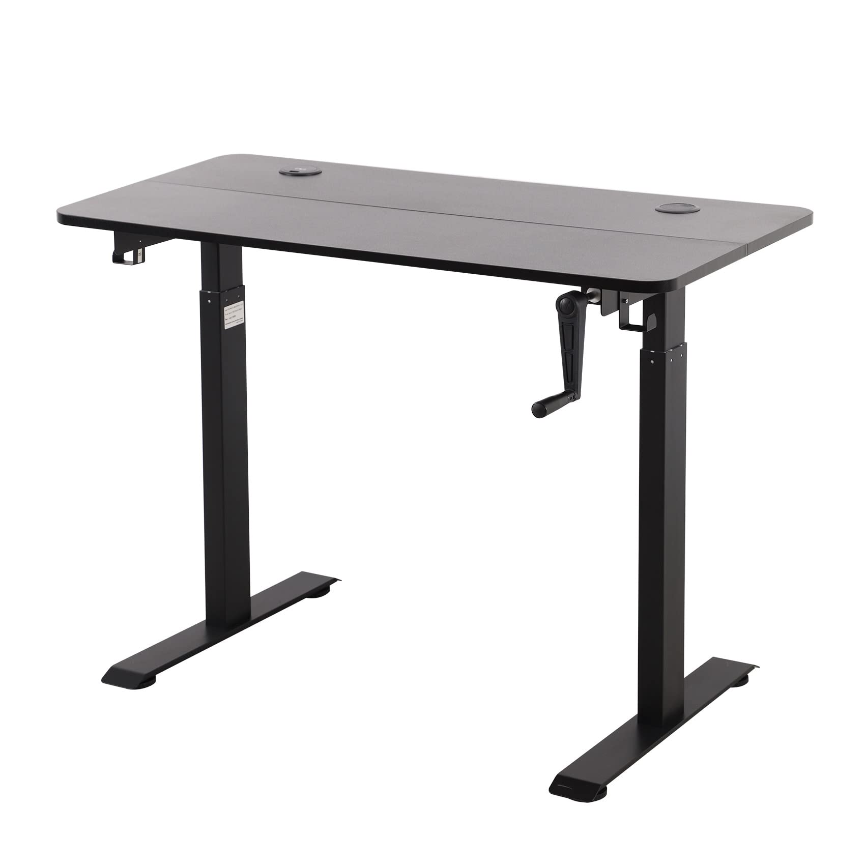 UNICOO Adjustable Height Standing Desk with USB & Wireless Charger - Electric Crank Game & Computer Desk for Home Office (Black, M2) - Perfect for Gaming, Work & Study