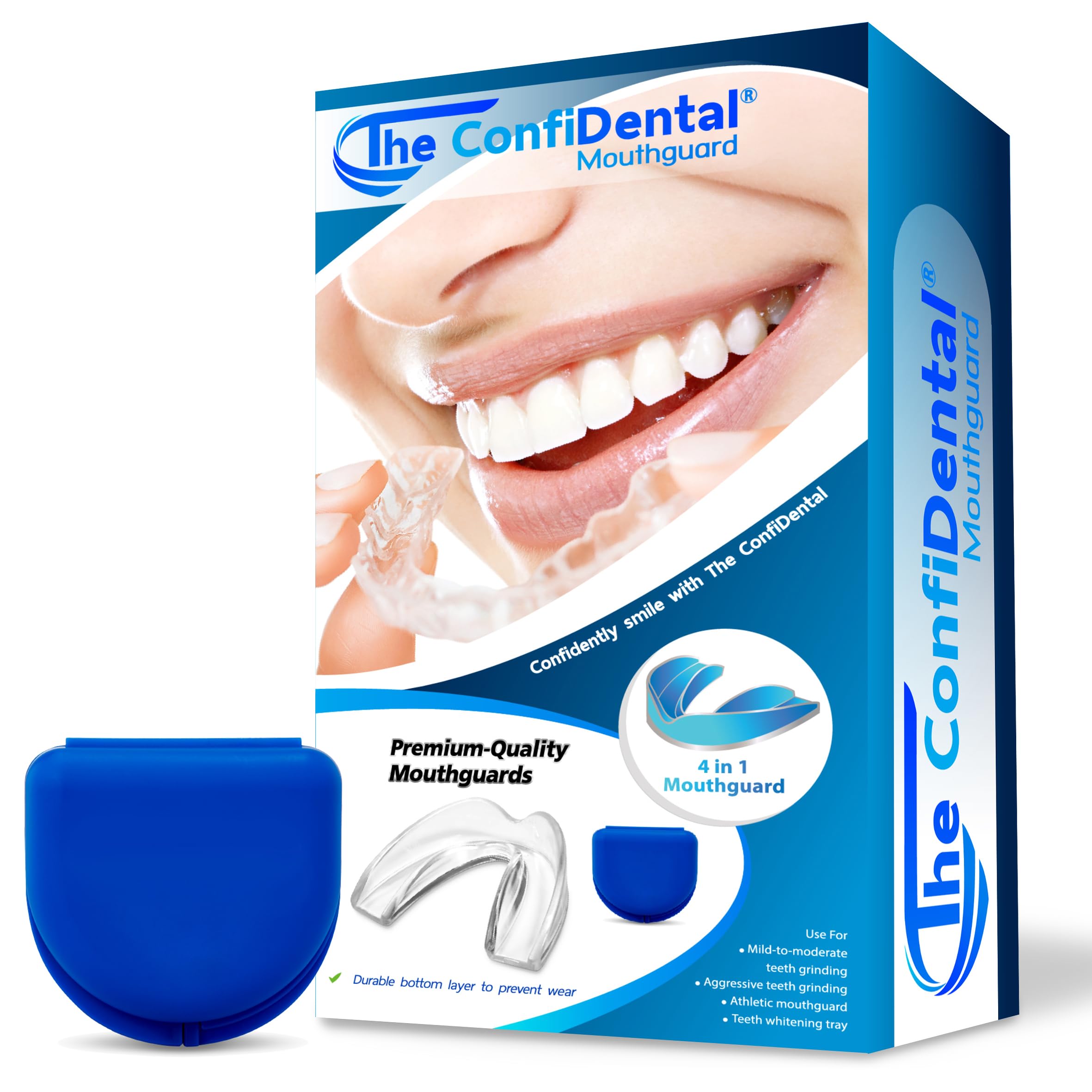 3 Pack Moldable Mouth Guard for Teeth Grinding & Clenching - Bruxism Night Guard, Sports Mouthguard & Teeth Whitening Tray - Includes 2 Regular & 1 Heavy Duty Guards (LLL & II) - Perfect for Sleeping, Boxing, MMA & Dental Care