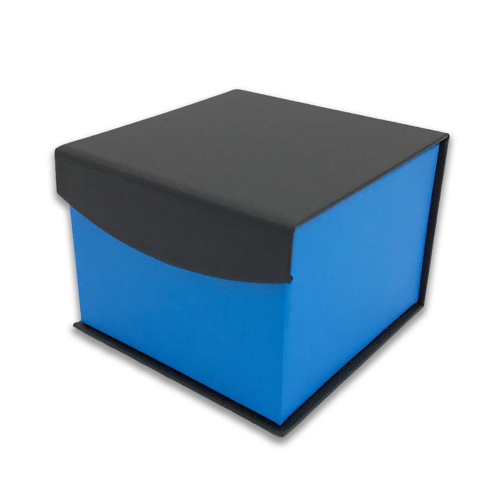 Egyptian-Blue Magnetic Flap Watch & Jewelry Gift Box - Luxurious Textured Pillow Box for Watches, Rings & Necklaces - Perfect for Birthdays, Anniversaries & Special Occasions