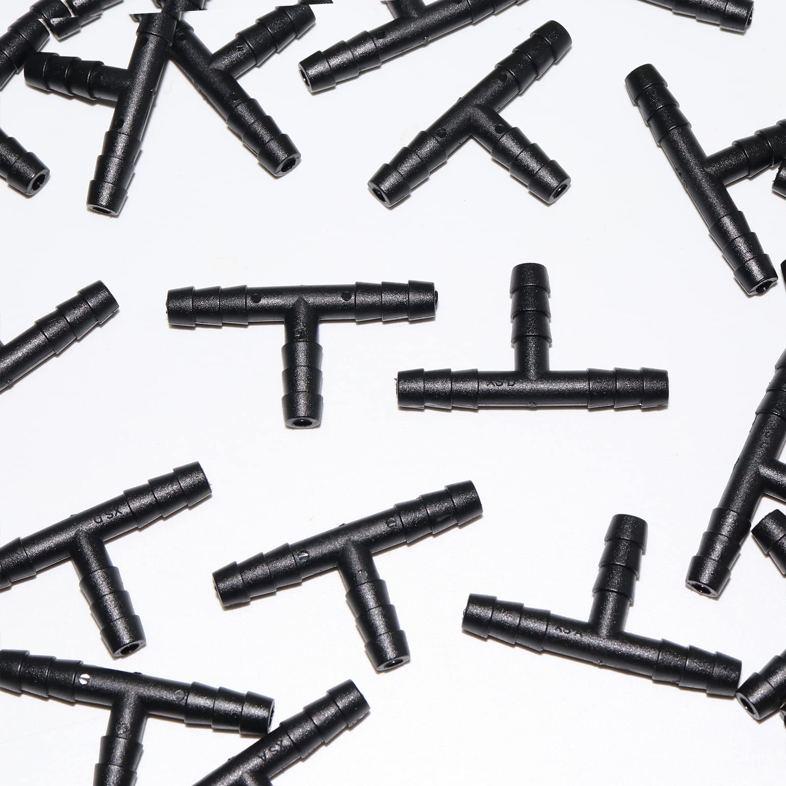 Woodzdon 25 Pcs Black Nylon Tee Vacuum Connector - 3/16