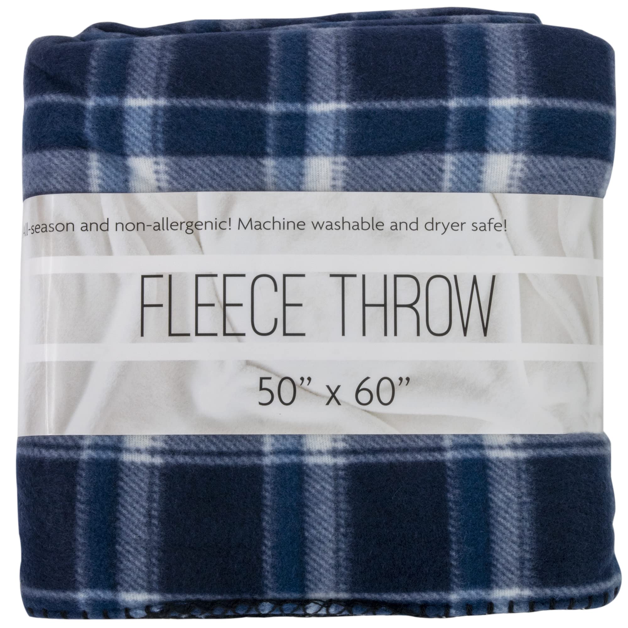 24-Pack Plaid Fleece Blankets 50