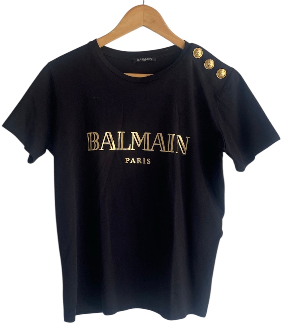 Balmain Logo Button Tee for Men & Women | Premium Cotton T-Shirt with Signature Button Detail | Perfect for Casual Wear, Street Style & Luxury Fashion Outfits