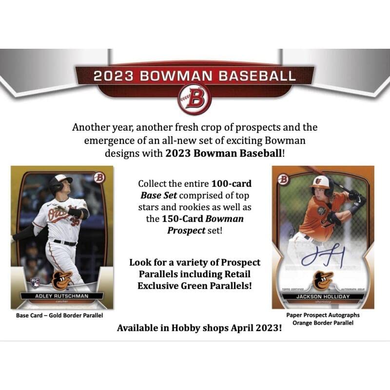 2023 Bowman Baseball Value Box - 6 Packs per Box | MLB Trading Cards Collection | Perfect for Sports Fans, Collectors & Fantasy Baseball Enthusiasts