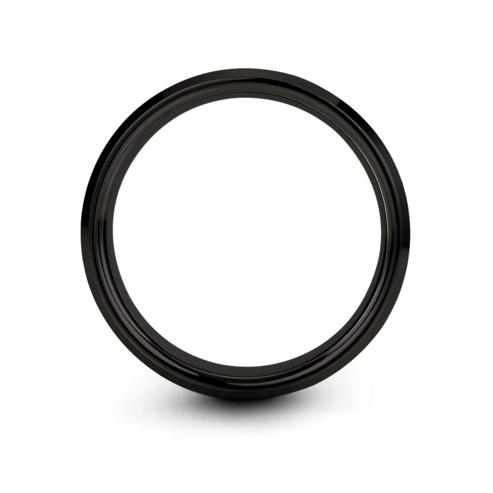 8mm Tungsten Carbide Wedding Band Ring for Men & Women - Blue Black Center Line, Bevel Edge, Brushed/Polished Finish - Custom Engraved Anniversary & Engagement Ring - Perfect for Weddings, Proposals & Special Occasions