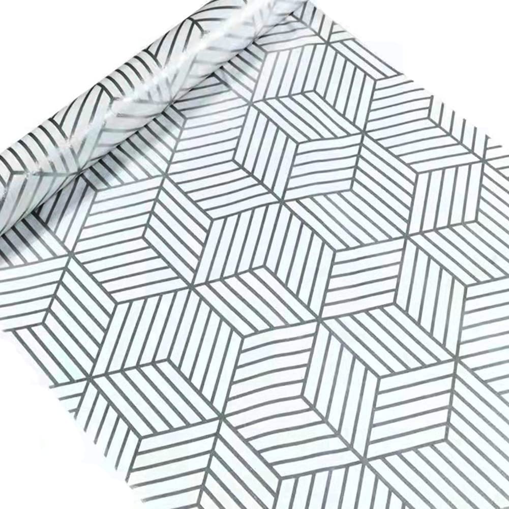 Hexagon Peel and Stick Wallpaper - Gold & Beige Geometric Pattern Removable Contact Paper for Shelves, Drawers, Cabinets - 17.7