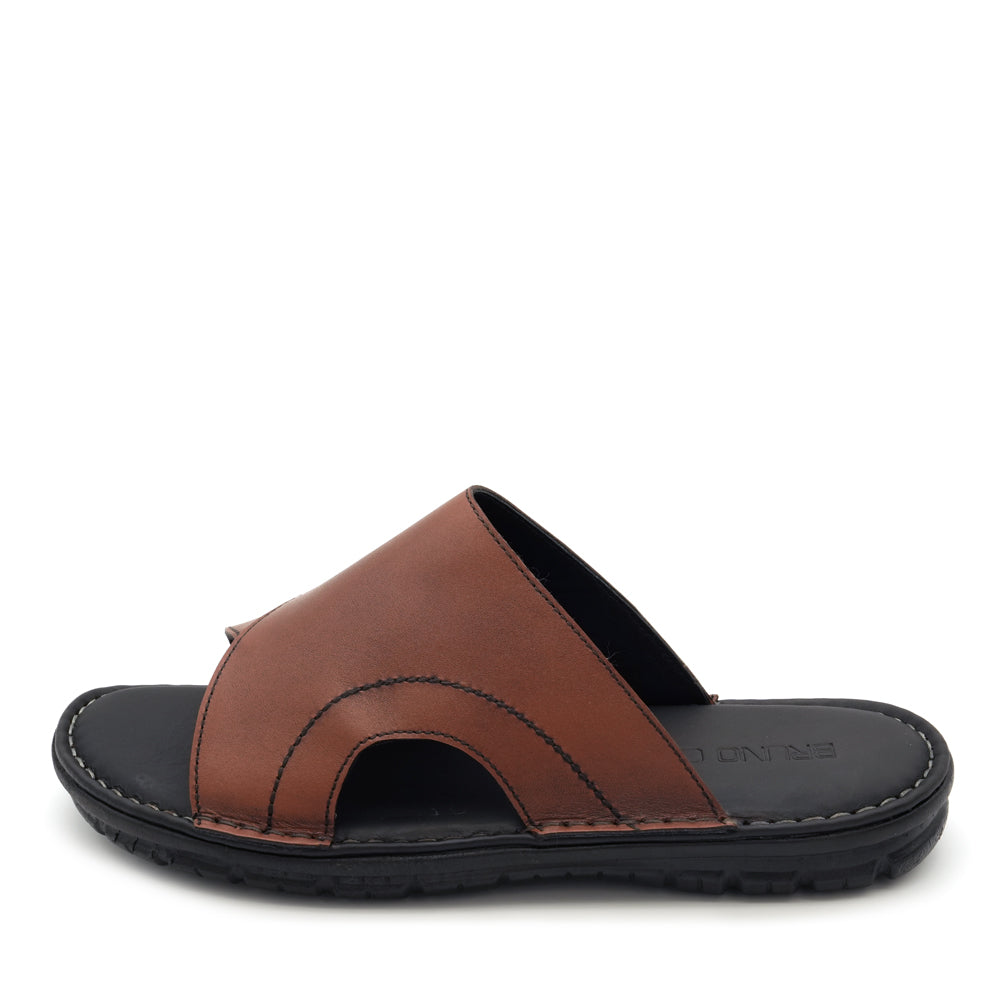 BRUNO CO. Genuine Leather Sandals for Women - Comfortable Tan Casual Sandals - Perfect for Beach, Vacation & Summer Outfits