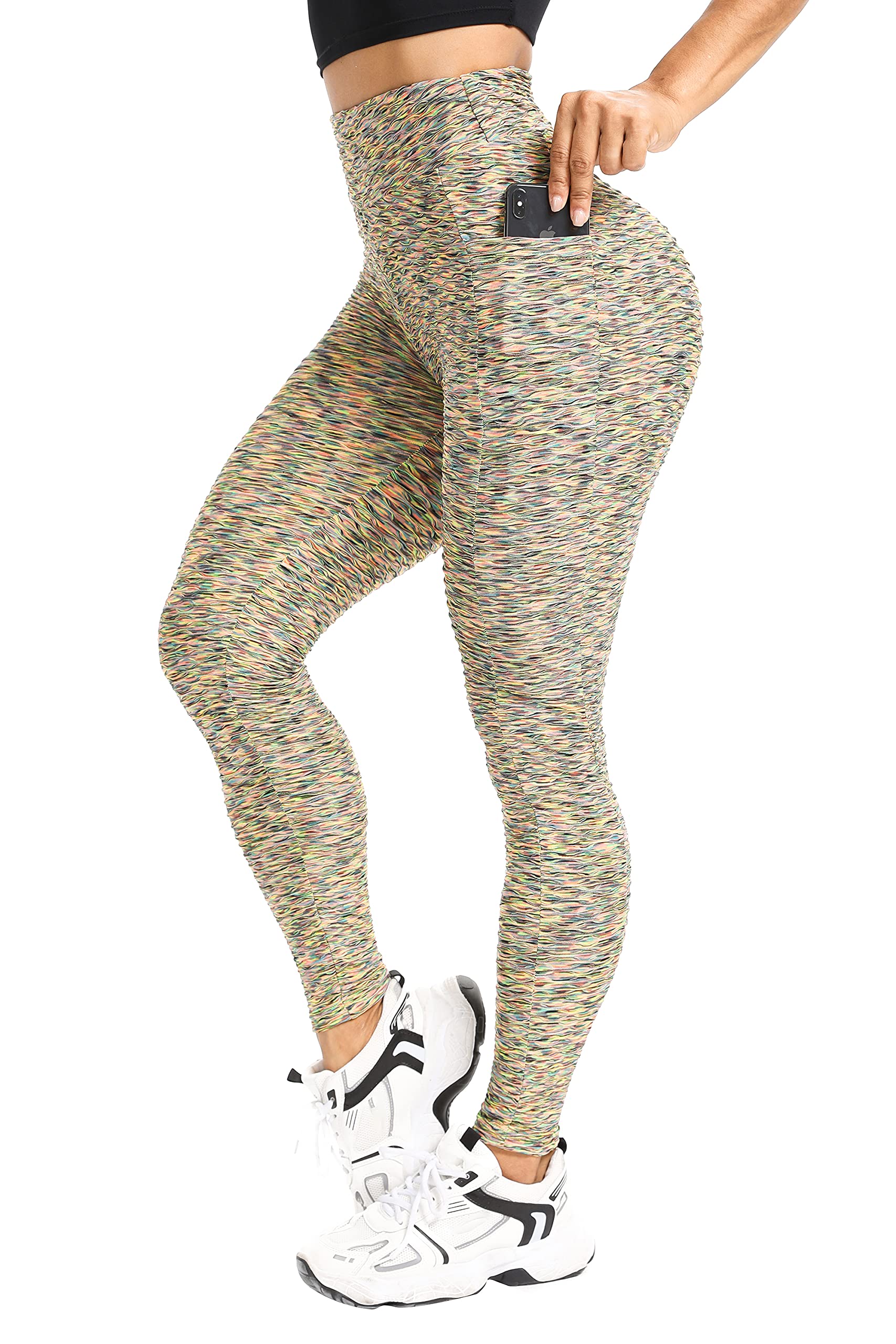 Women's High Waist Yoga Pants with Tummy Control & Butt Lifting - TikTok Trendy Colorful Workout Leggings for Gym, Running & Lounge Wear