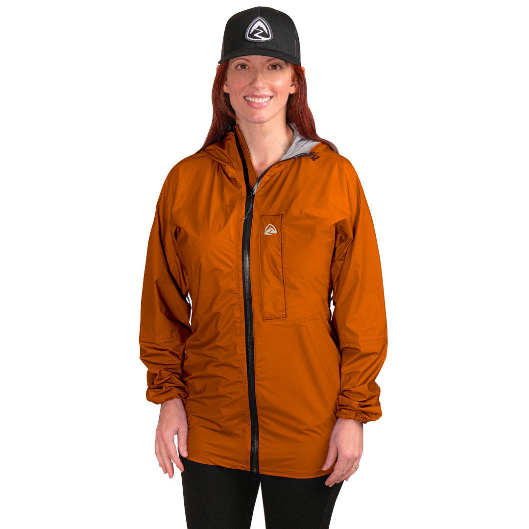 Vertice Women's Waterproof Rain Jacket - Lightweight Windbreaker with Hood, Burnt Orange, Medium - Perfect for Hiking, Camping & Outdoor Adventures