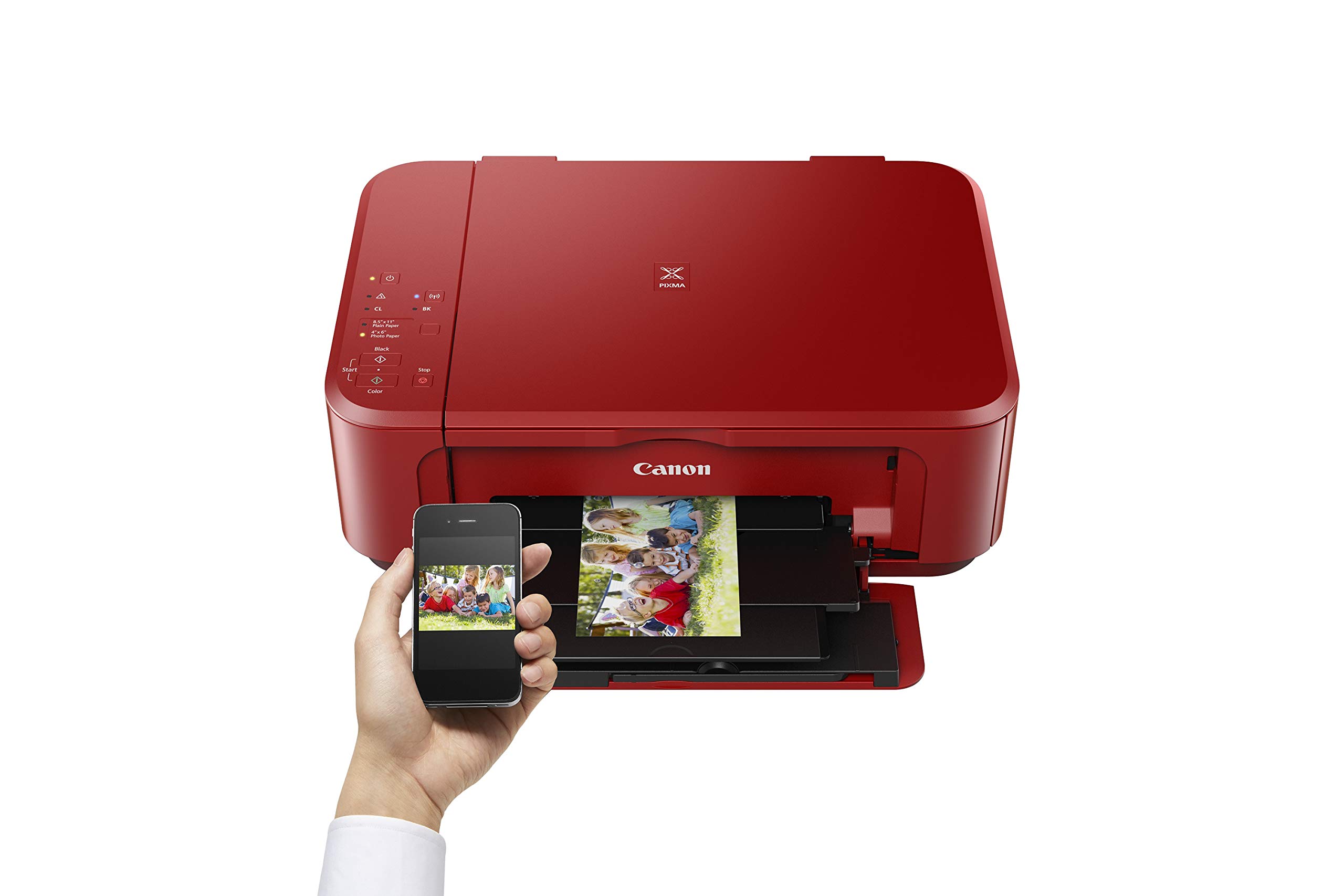 Canon PIXMA MG3650S Wireless All-in-One Color Inkjet Printer with Scanner, Copier, WiFi, Apple AirPrint & Auto Duplex Printing - Red | Perfect for Home Office, School Projects & Small Business Printing Needs