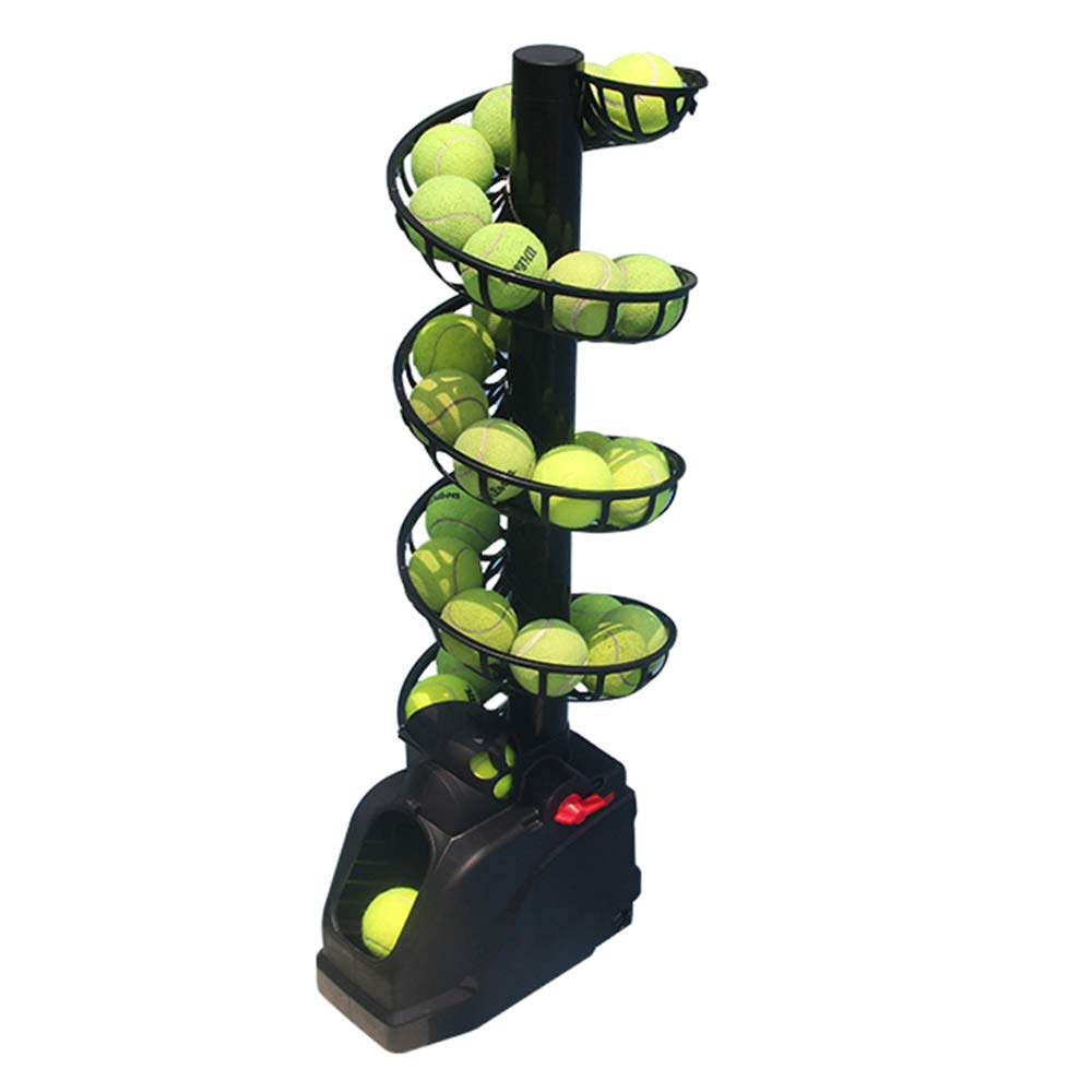 Best Tennis Ball Machine - Lightweight Automatic Serving & Tossing Machine with 30 Balls (Plug-in & Battery Powered) | Perfect for Backyard Practice, Coaching, and Solo Training