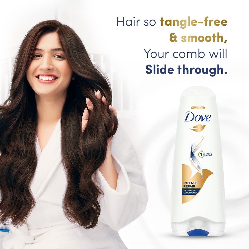 Dove Intense Repair Hair Conditioner for Damaged & Frizzy Hair - 2.6 oz (75ml) - Deep Moisturizing Treatment for Dry, Brittle Hair - Perfect for Daily Use & Post-Color Care