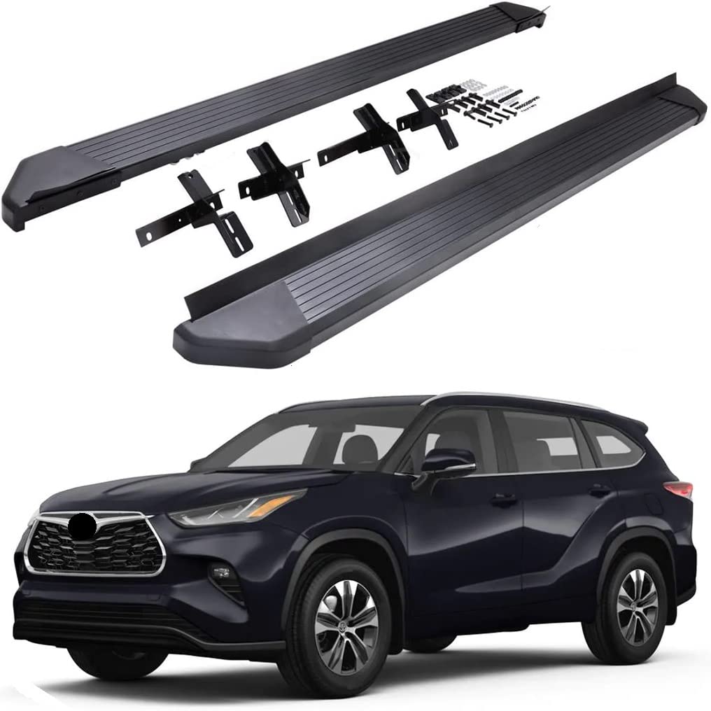Toyota Highlander XU70 Running Boards 2020-2025 - Black Side Steps Nerf Bars for L/LE/XLE/XSE Trims | Durable Foot Pedal Accessories for Off-Road & Daily Driving