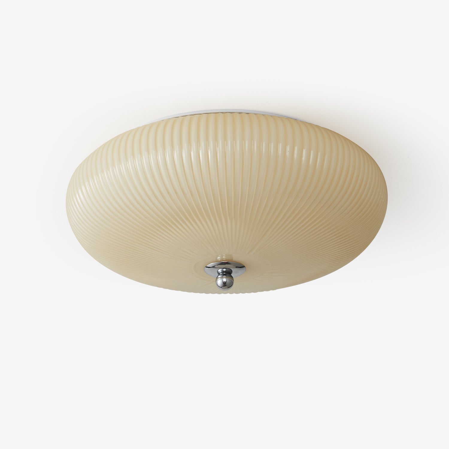 Ivory Ripple Ceiling Light Fixture - Modern Flush Mount Lighting for Bedroom, Living Room & Kitchen - Dimmable LED Light for Home Decor