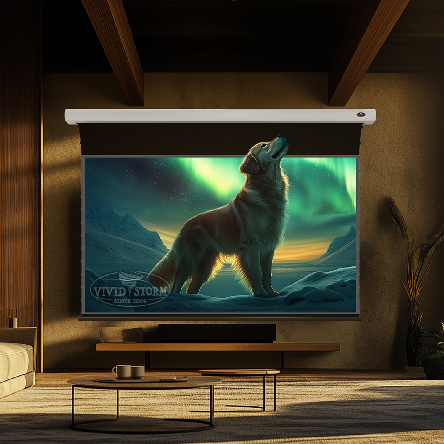 VIVIDSTORM 150 Lite Hyper Slimline Motorized Tension Lenticular ALR Projector Screen - 120