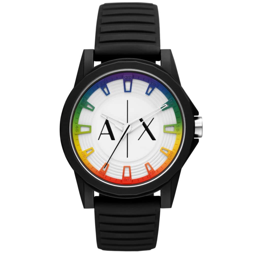 ARMANI EXCHANGE AX2531 Men's Black Silicone Strap Watch - Waterproof Casual Chronograph for Business, Gym & Everyday Wear