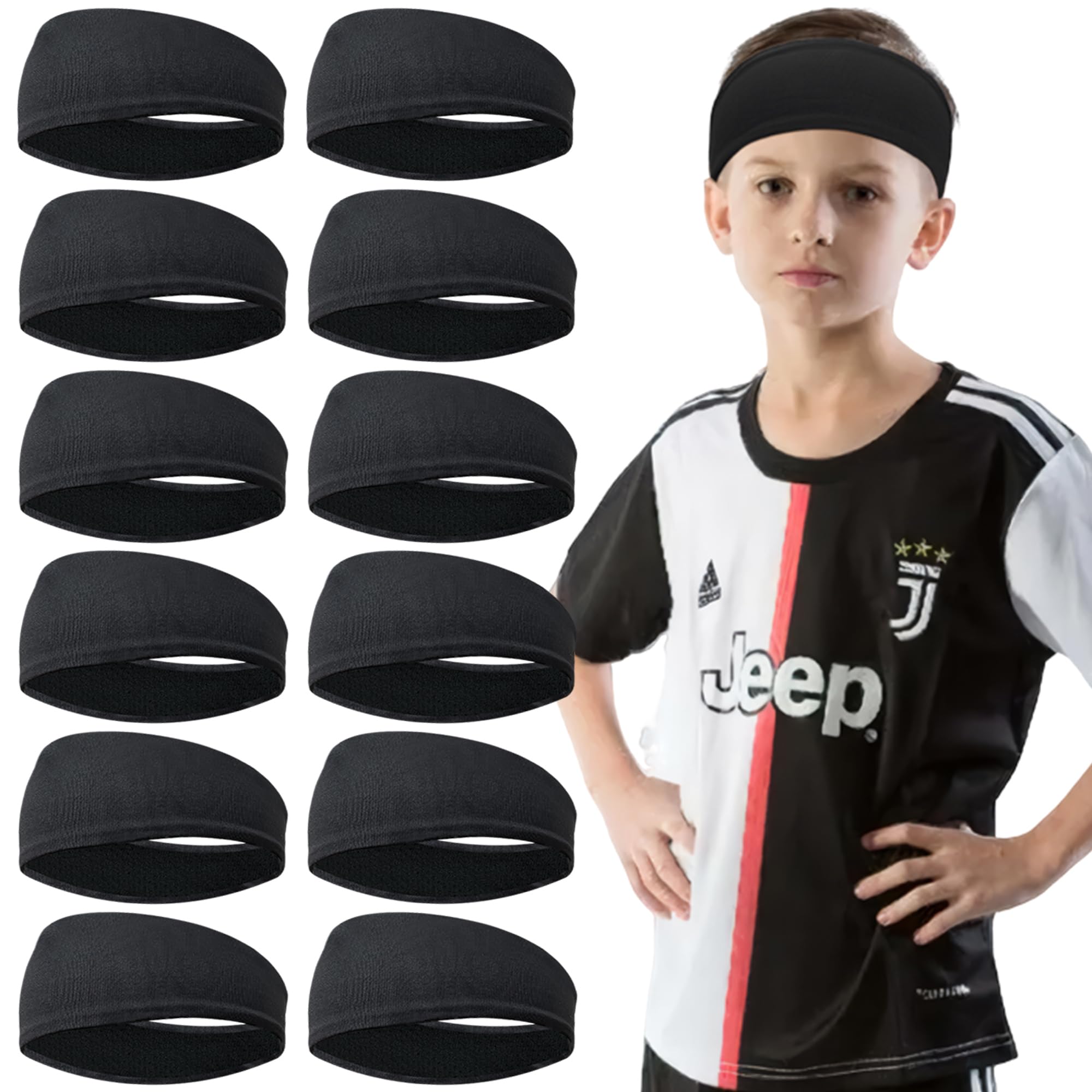 JOYOYO Breathable Athletic Headbands for Kids - Moisture Wicking Sports Sweatbands for Girls, Boys, Toddlers & Teens - Perfect for Running, Basketball, Tennis & Outdoor Activities