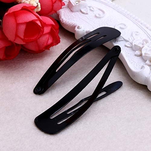 Glossy Metal Tic Tac Hair Clips for Women, Girls & Kids - 2 Inch Hair Accessories (12 Pack, Black) - Perfect for School, Parties & Everyday Hairstyles
