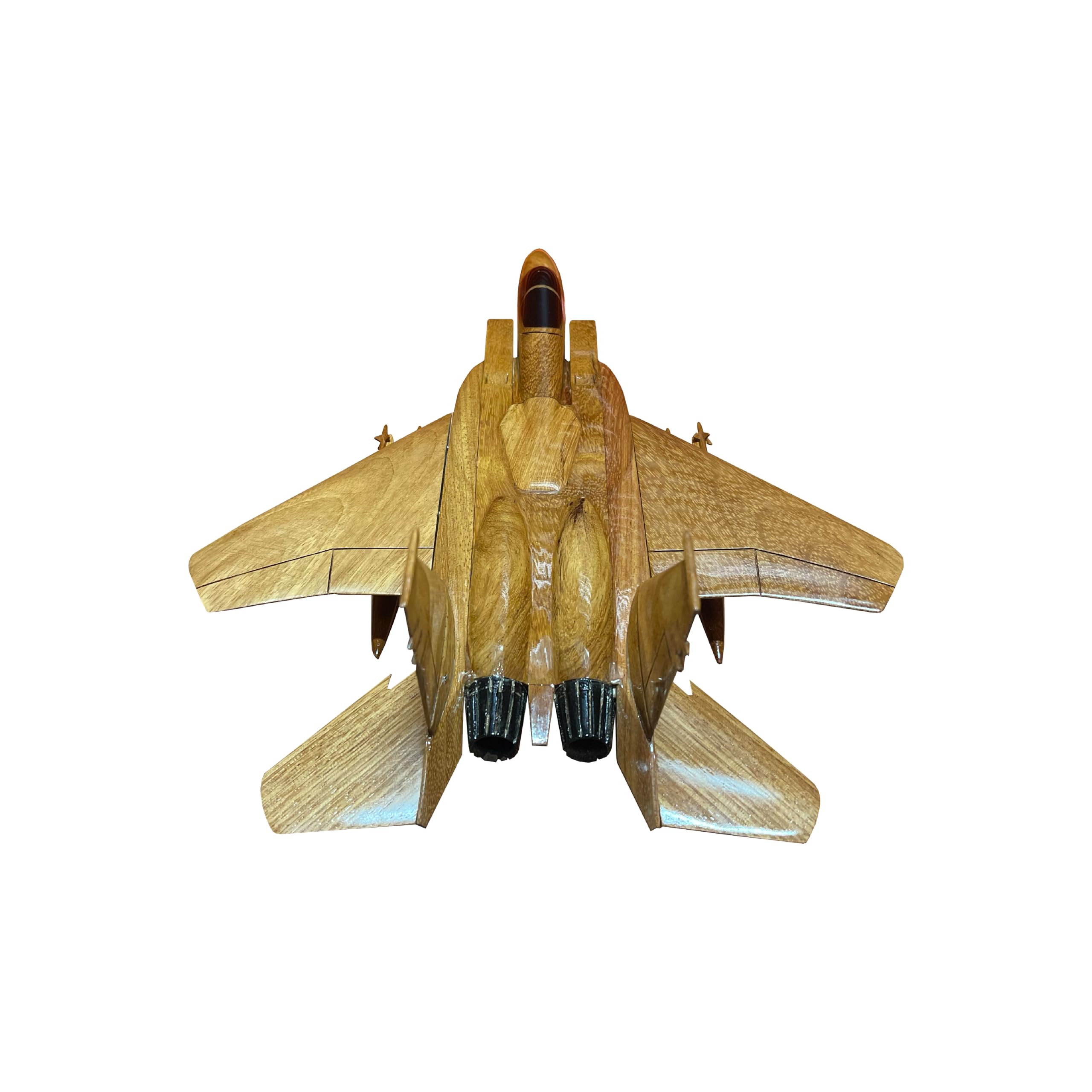 F15 Eagle Mahogany Wood Desktop Aircraft Model - Handcrafted Military Jet Replica for Office Decor, Gift & Collectors - Perfect for Aviation Enthusiasts, Home & Office Display