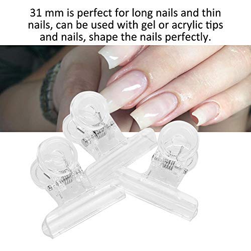 5PCS Plastic Nail Extension Clips - Curve C Shape Nail Curvature Pinching Tools for Acrylic & Gel Nail Art (Transparent) - Perfect for Salon, DIY Manicure & Professional Nail Technicians