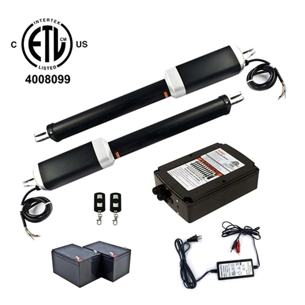 Aleko GG1300U/AS1300U Dual Swing Gate Opener - ETL Certified AC/DC Automatic Gate Operator with Backup Kit ACC2 - Perfect for Driveway Security and Residential Property Access