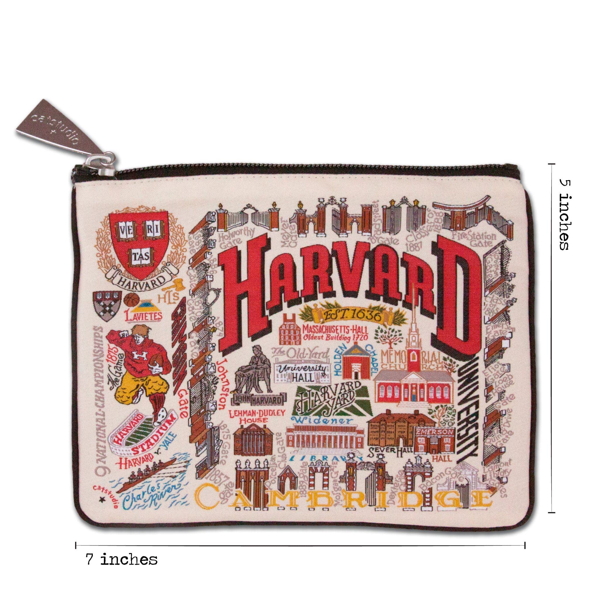 Harvard University Collegiate Zipper Pouch - Stylish PU Leather Cosmetic Bag for Phone, Coins, Makeup & Essentials | Perfect for School, Travel & Everyday Use
