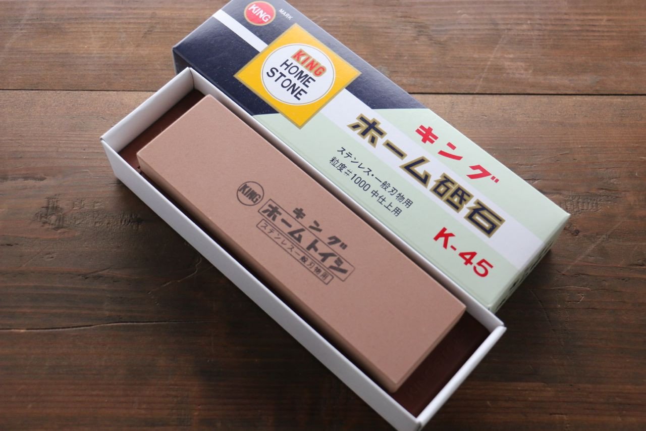Premium 1000 Grit King Sharpening Stone with Non-Slip Plastic Base - Ideal for Kitchen Knives, Hunting Tools & Woodworking Chisels - Professional Grade Sharpening Solution for Home & Workshop Use