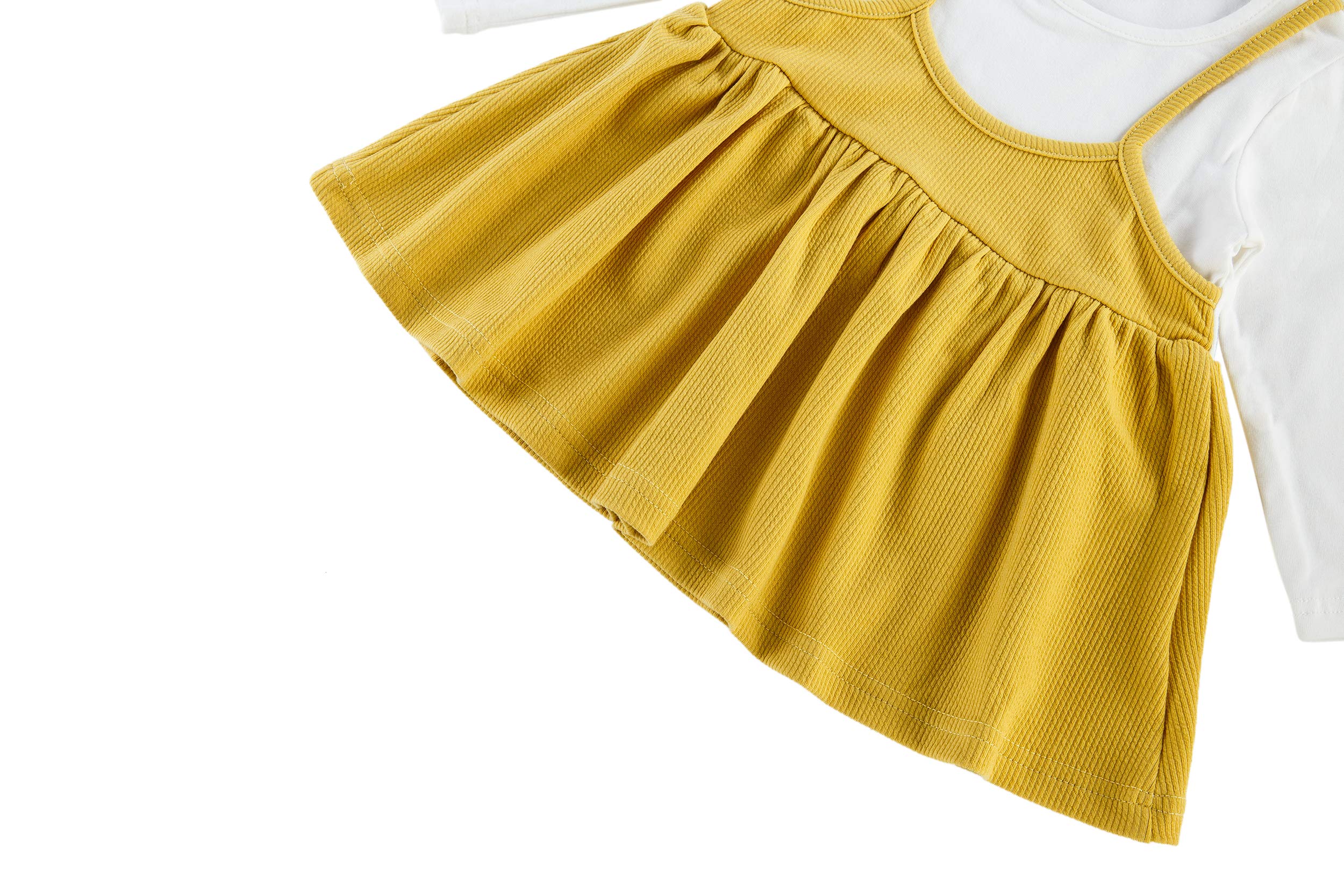 **Baby Girls Long Sleeve Princess Romper Dress with Strap Skirt - Cute Overall Outfit for Toddlers & Infants - Perfect for Holidays, Parties & Family Photos**