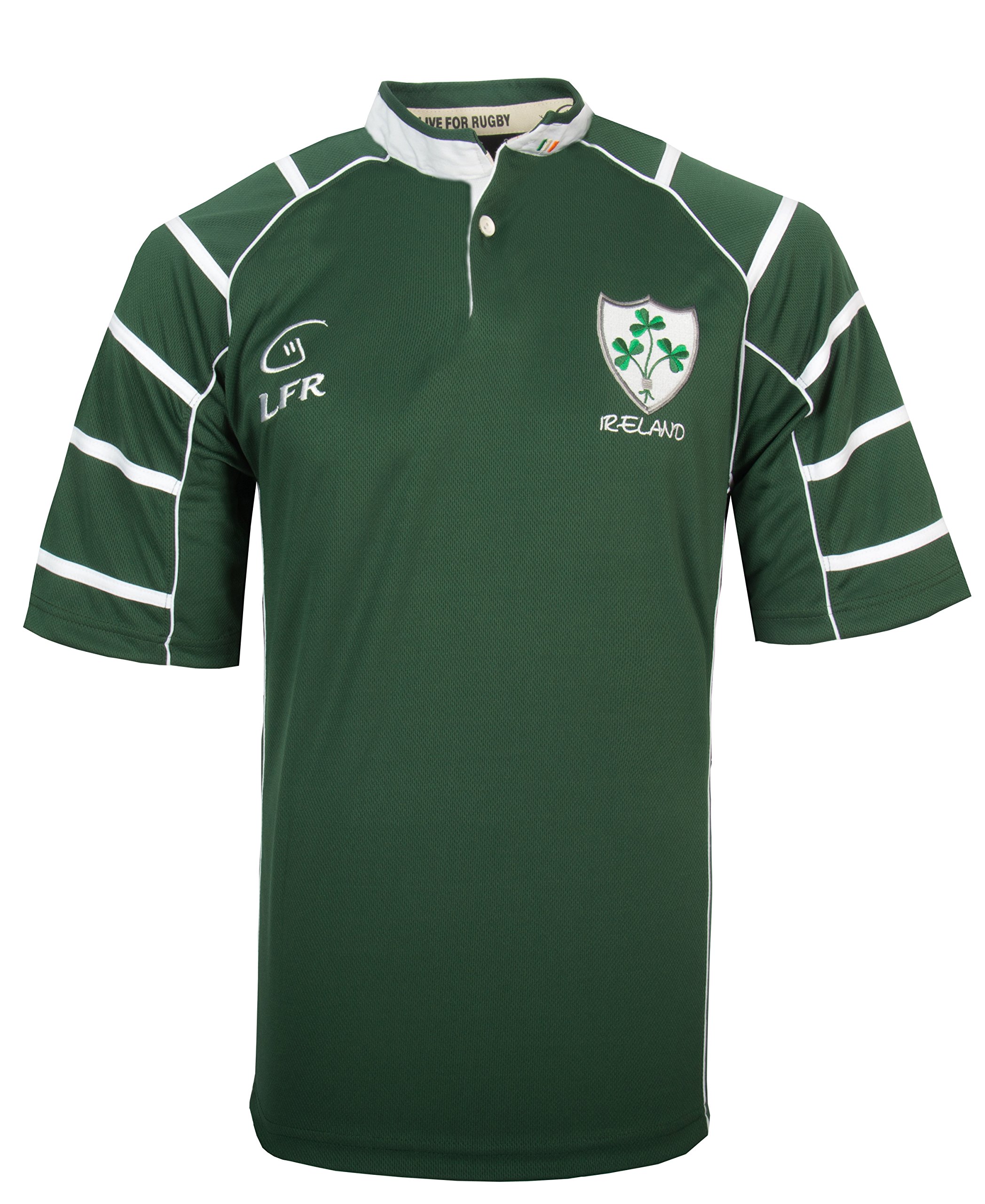 Ireland Shamrock Crest Breathable Short Sleeve Rugby Shirt for Men - Comfortable & Stylish for St. Patrick's Day, Sports & Casual Wear