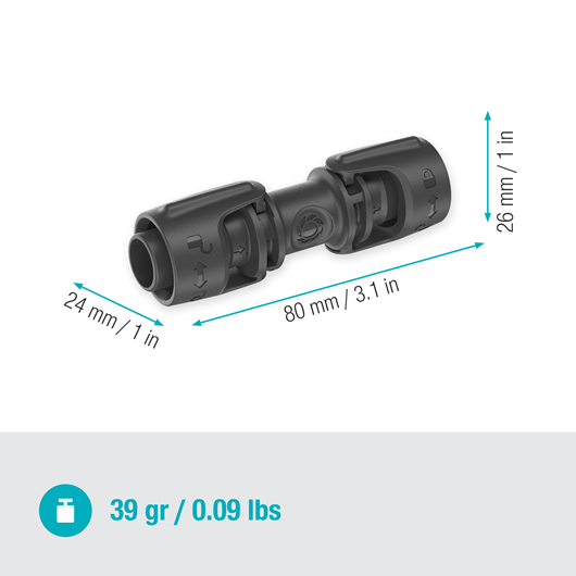 Gardena 13 mm (1/2 Inch) Hose Connector - Heavy Duty Brass Fitting for Garden Watering, Irrigation Systems & Outdoor Faucets