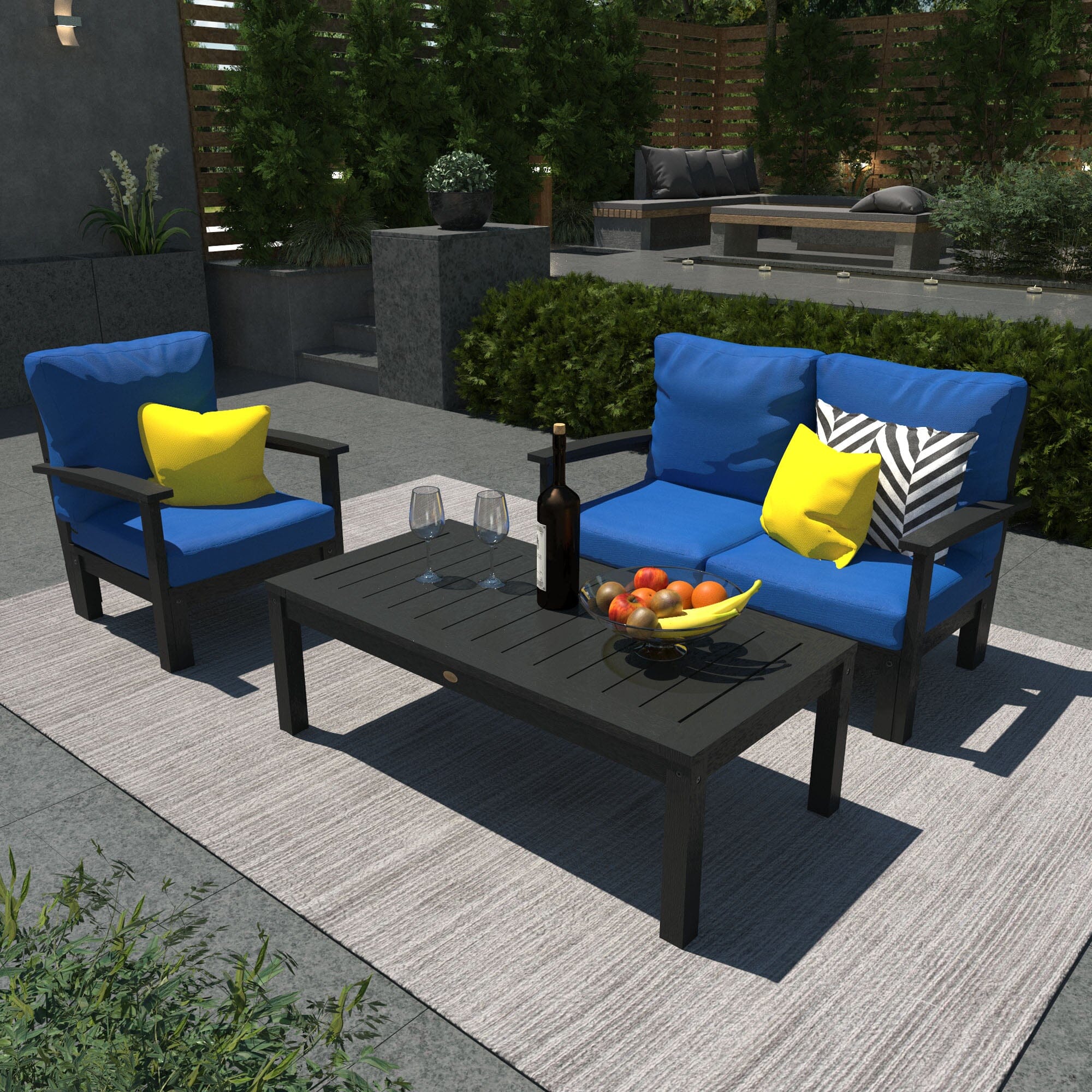 Custom Deep Seating Set - Loveseat, Armchair & Coffee Table for Patio, Garden or Outdoor Conversation Area | Premium Weather-Resistant Furniture