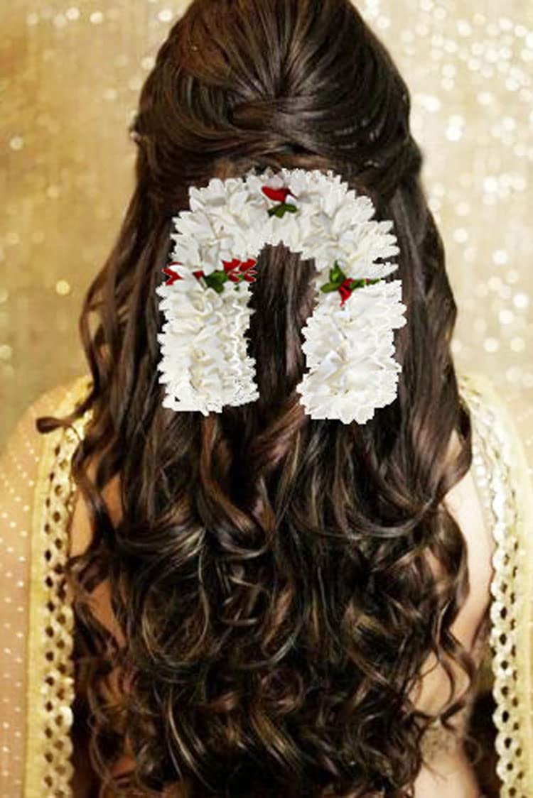Reusable Artificial Flower Gajra Hair Bun Accessories for Women & Girls - Long Lasting Shining Look (Pack of 1) - Perfect for Weddings, Parties & Festive Occasions
