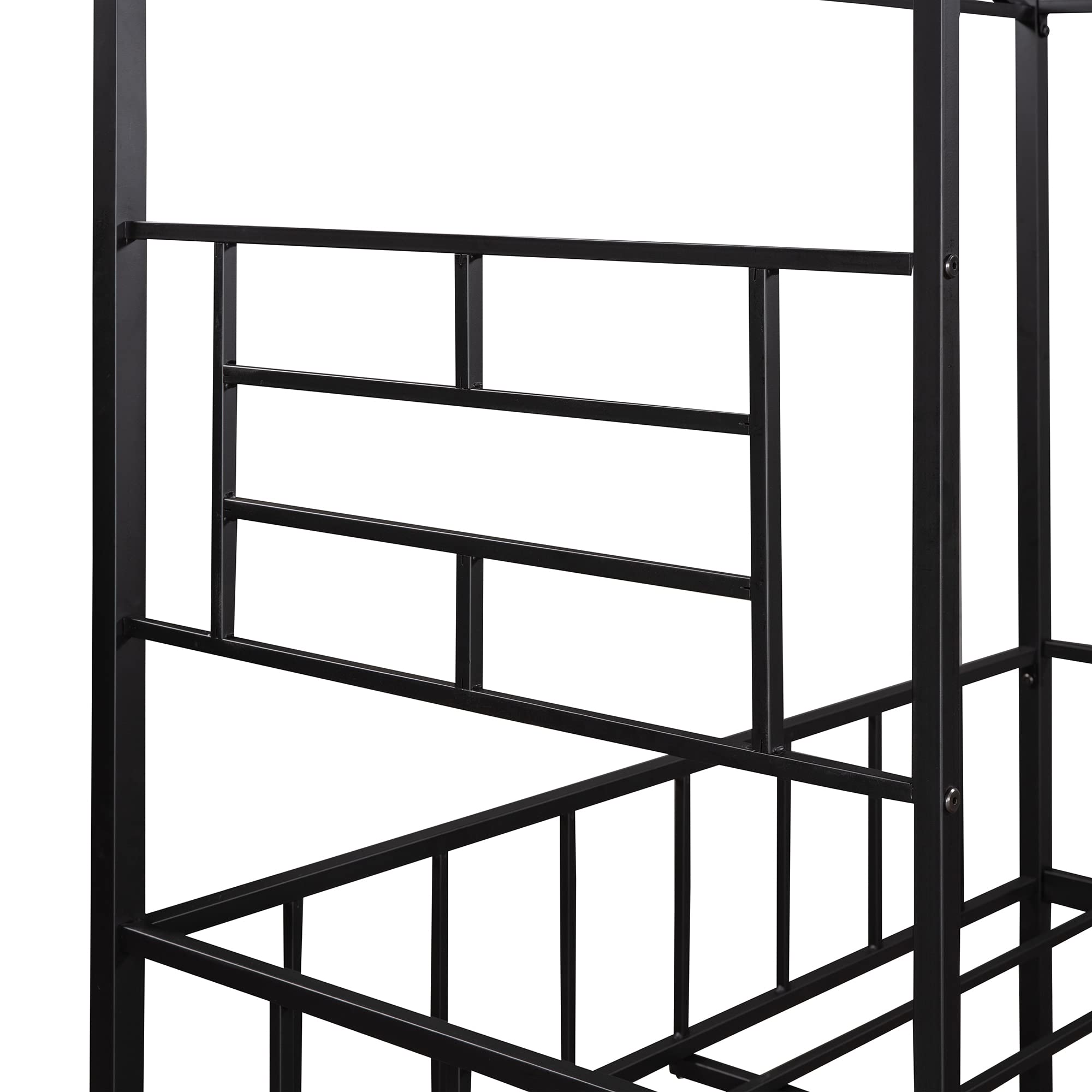 Metal House Bed Frame with Slatted Support - Full Size Kids Bed for Boys & Girls, No Box Spring Needed, Treehouse Themed Bedroom Decor for Children's Room & Playroom