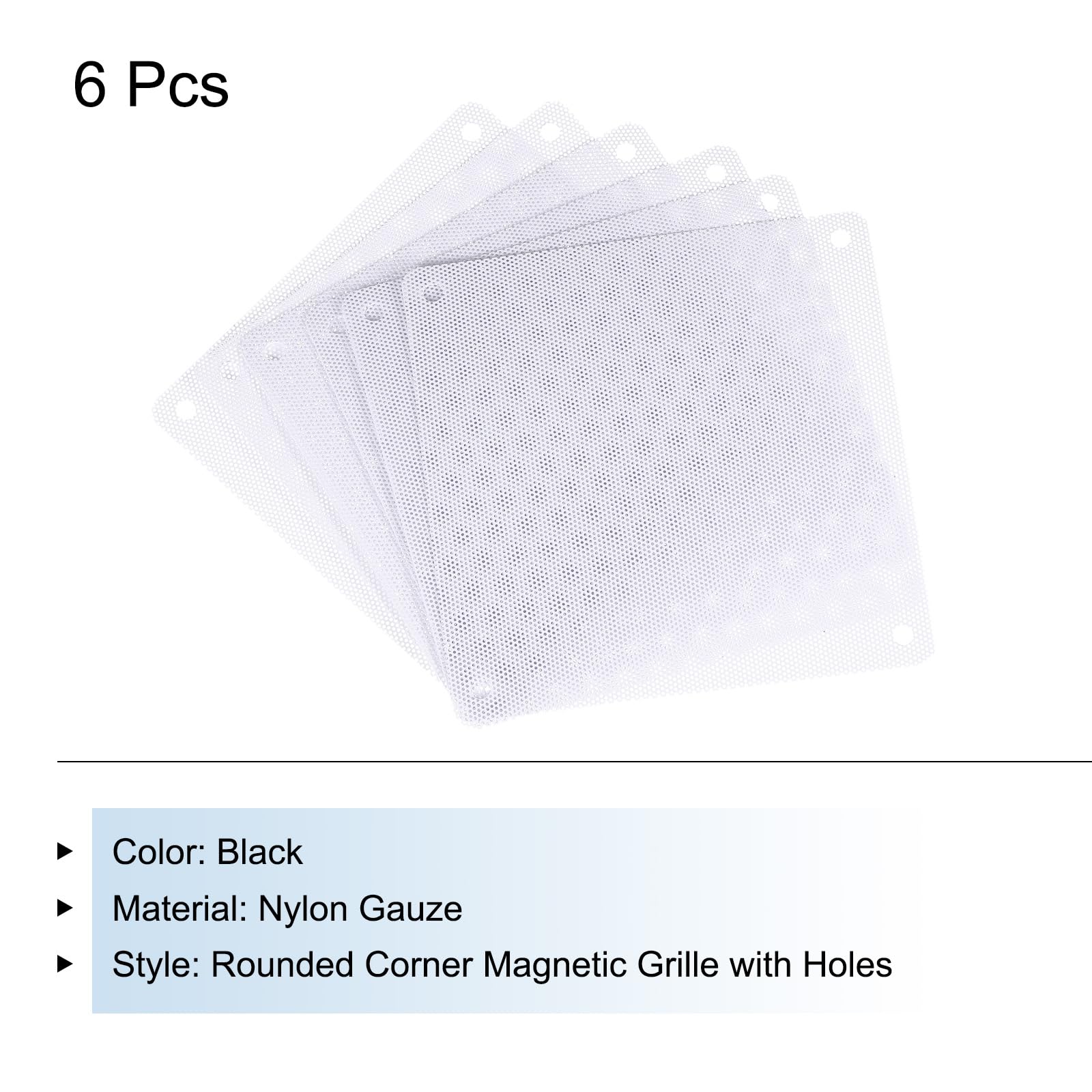 6PCS 120x120mm White PVC Computer Dust Filter Mesh - PC Case Cooler Fan Grills, Dustproof Cover for Computer Chassis & Speakers - Perfect for Gaming Rigs, Home Office & Server Rooms