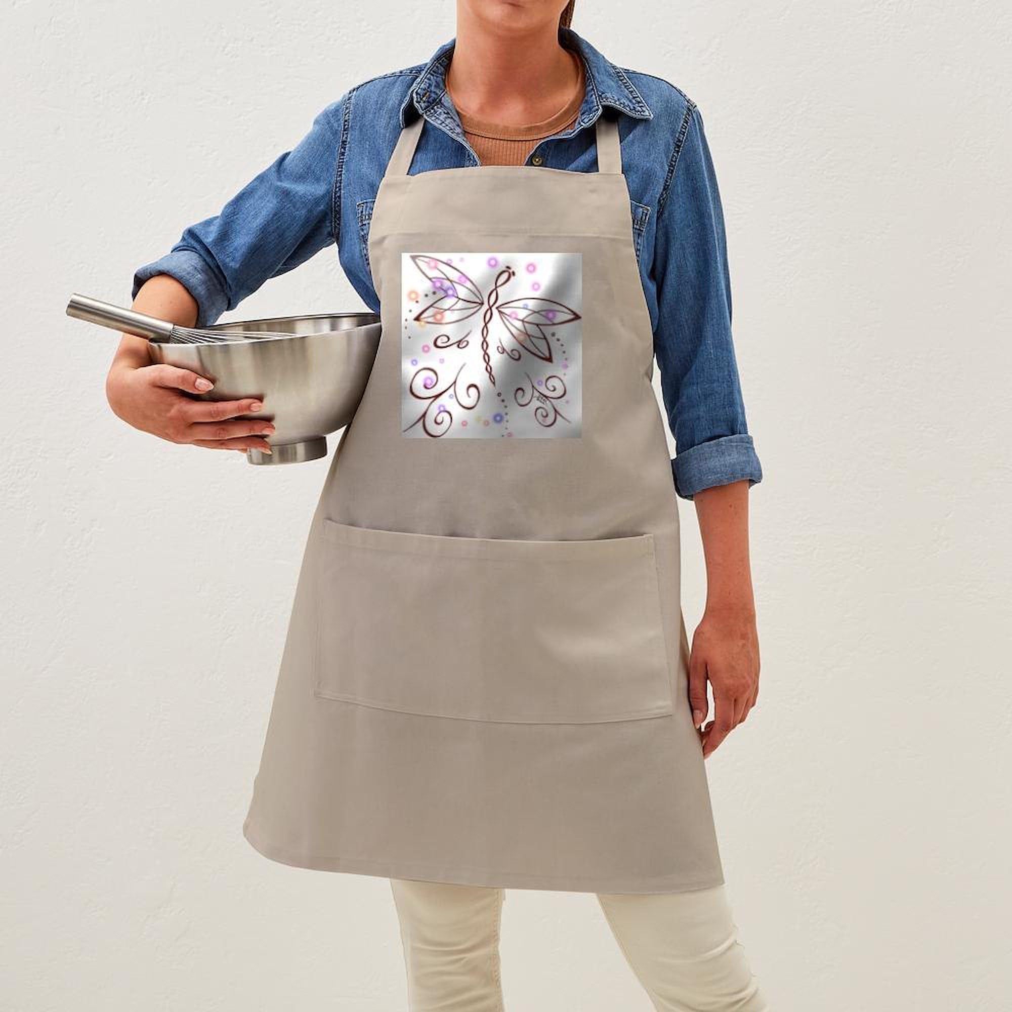 Dragonfly Daydream Kitchen Apron with Pockets - Adjustable Grilling & Baking Apron for Cooking, BBQ, Hosting - Perfect Gift for Chefs & Home Cooks