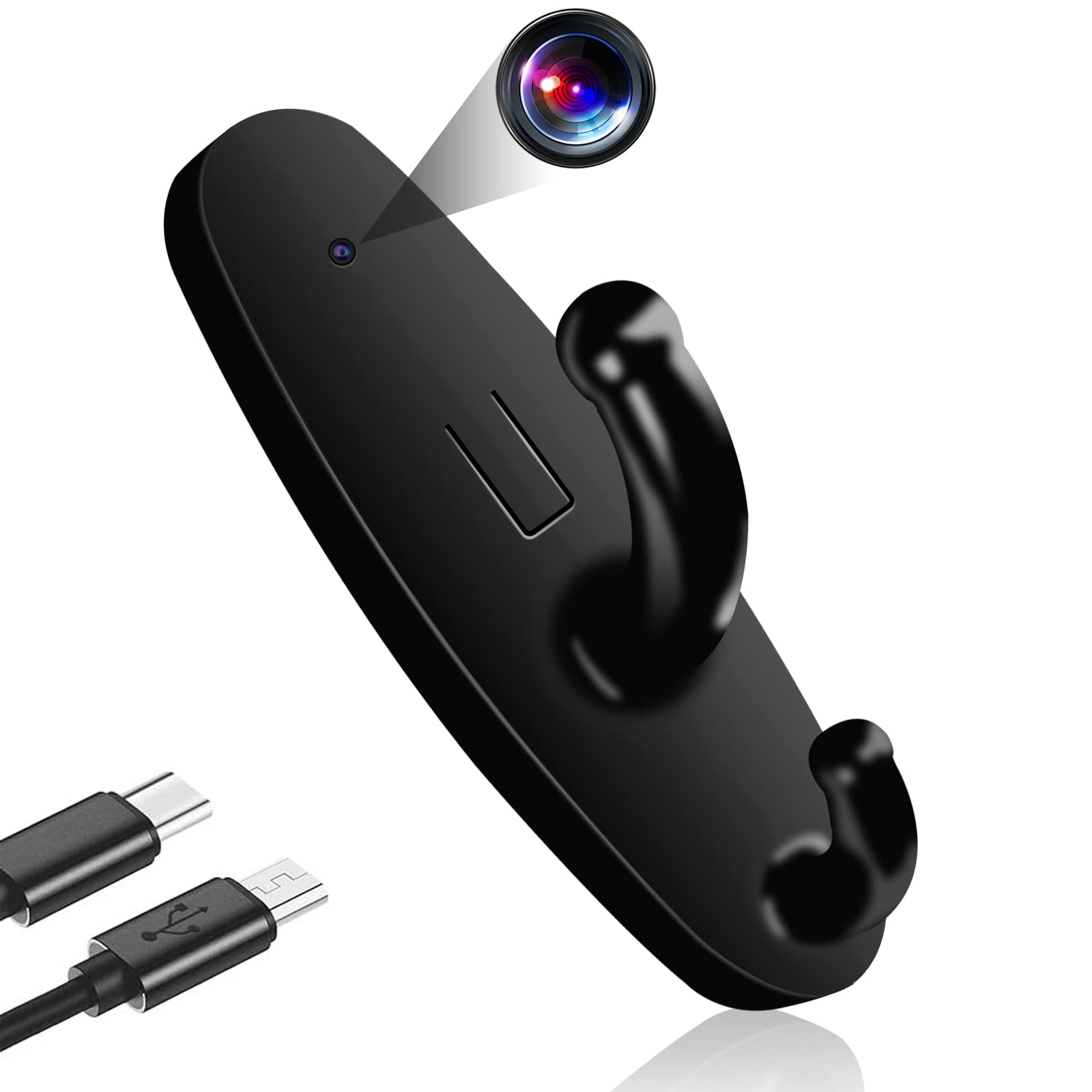 Mini Spy Camera - Hidden Camera Clothes Hook, Wireless Covert Nanny Cam, Wall Mounted Security Camera for Home & Office Surveillance - No WiFi No Audio - Perfect for Baby Monitoring, Elderly Care, and Property Security