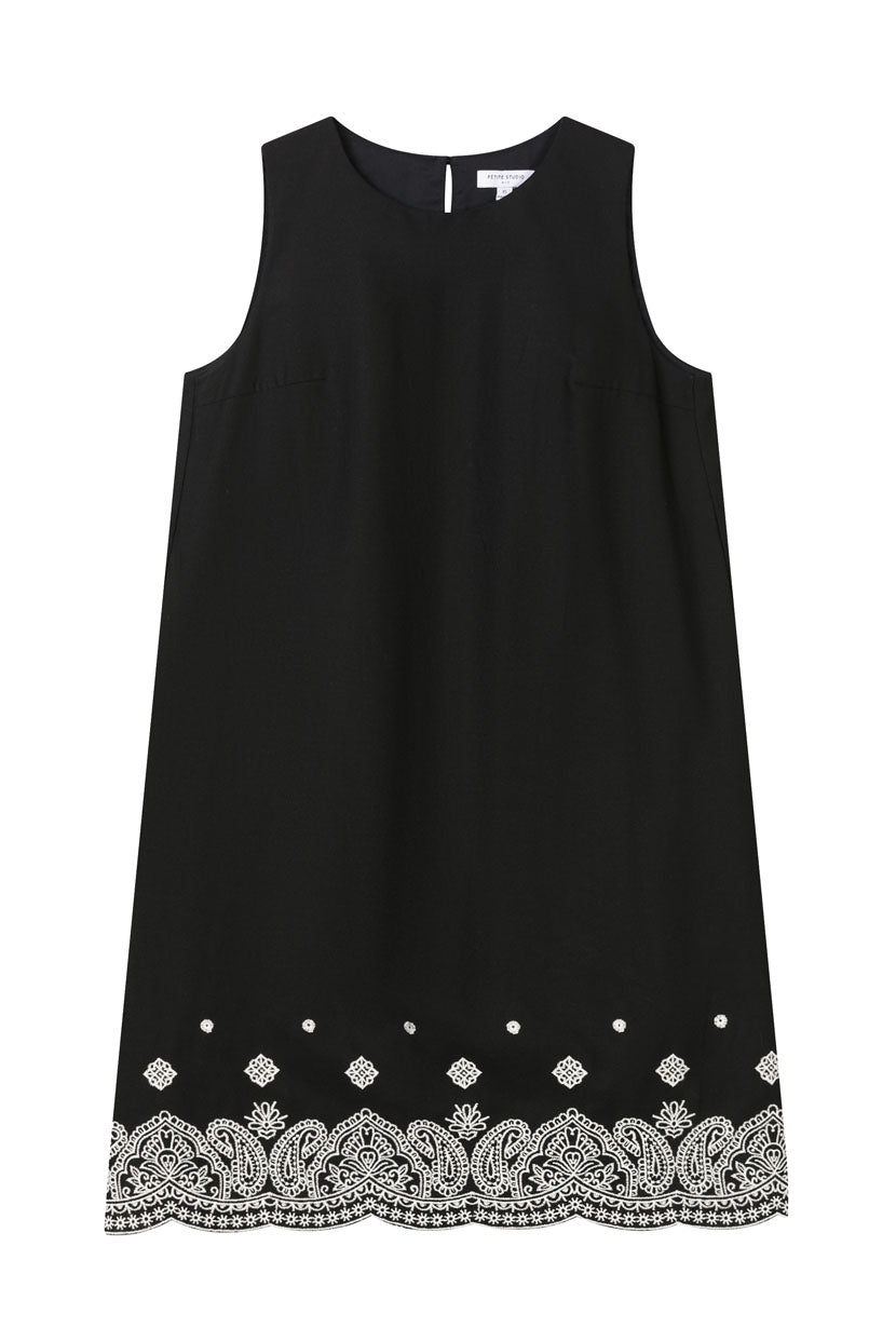 Gorgie Embroidered Black Dress for Women - Elegant Floral Embroidered Party Dress for Evening, Wedding, and Special Occasions