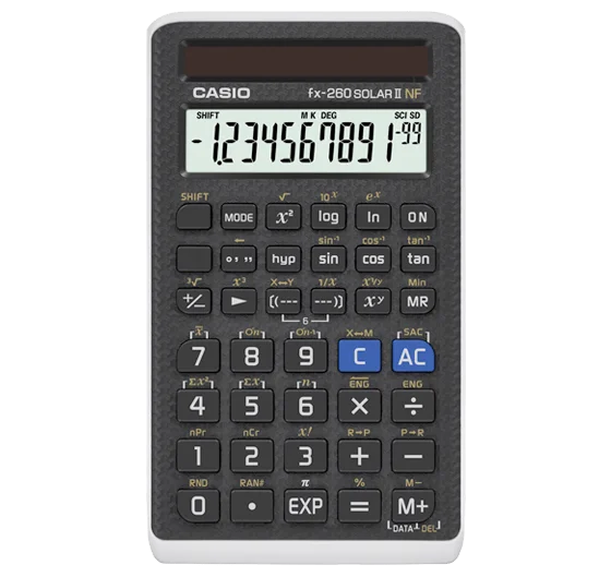 Casio FX 260 Solar II Scientific Calculator - School Edition with Solar Power | Perfect for High School Math, Science Classes & Standardized Tests (SAT, ACT, PSAT)