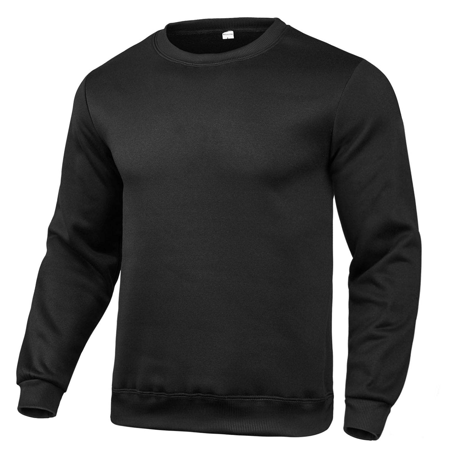 Men's Lightweight Pullover Sweatshirt - Solid Color Crewneck (Black, White) | Casual Fashion Top for Spring & Fall | Perfect for Everyday Wear, Gym, and Outdoor Activities