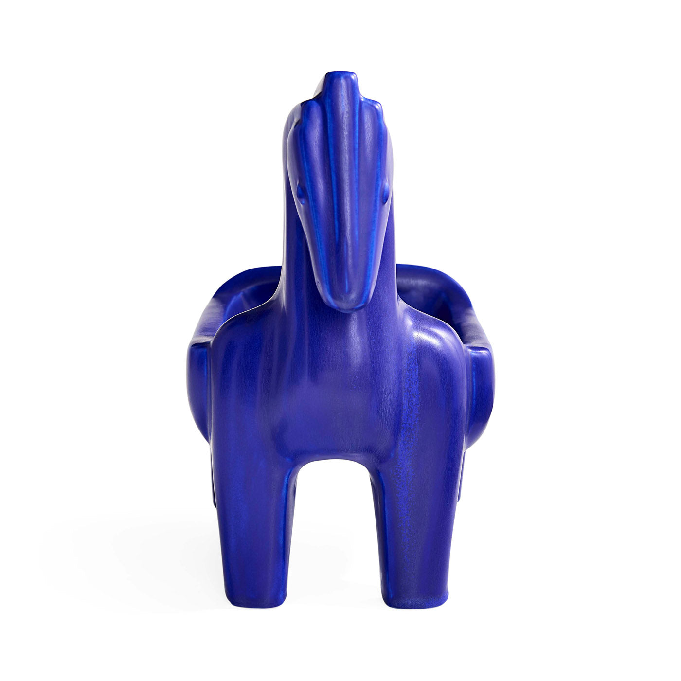 Premium Cobalt Blue Horse Feed Bowl - Durable & Non-Tip Design for Stable, Pasture, and Show Use
