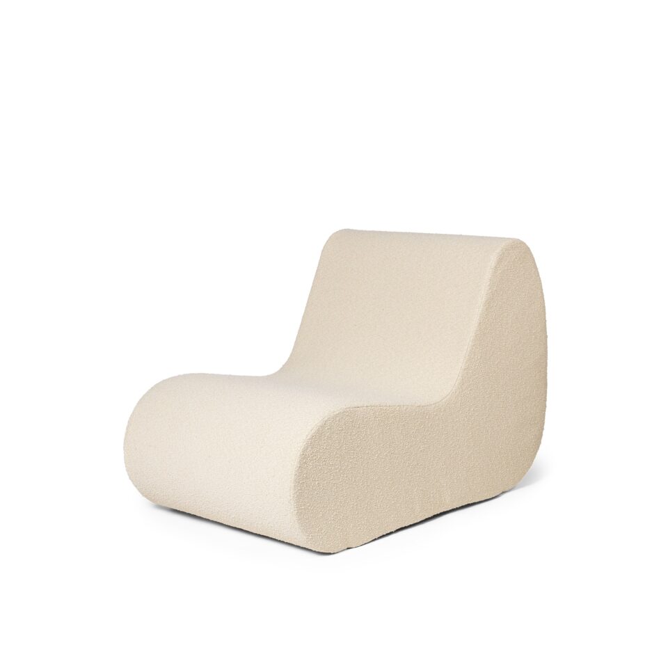FERM LIVING Rouli Centre Module - Pure Bouclé/Sand Modular Sofa | Modern Scandinavian Living Room Furniture | Perfect for Small Spaces & Cozy Home Decor