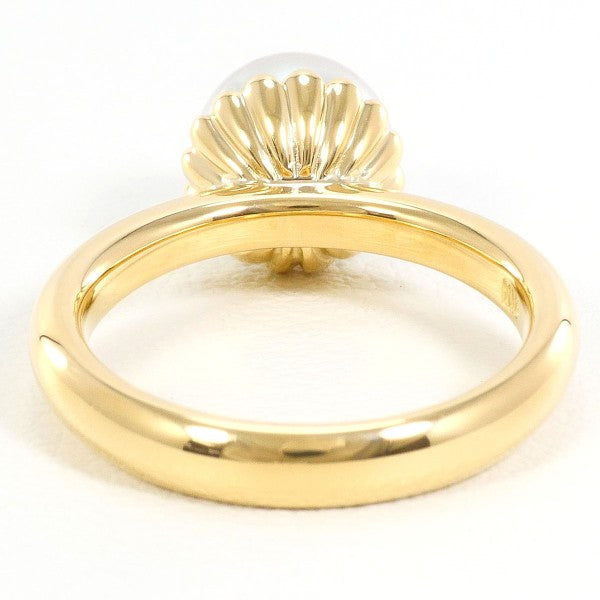 18K Yellow Gold Akoya Pearl Ring for Women - Elegant Japanese Cultured Pearl Jewelry - Perfect for Weddings, Anniversaries & Special Occasions