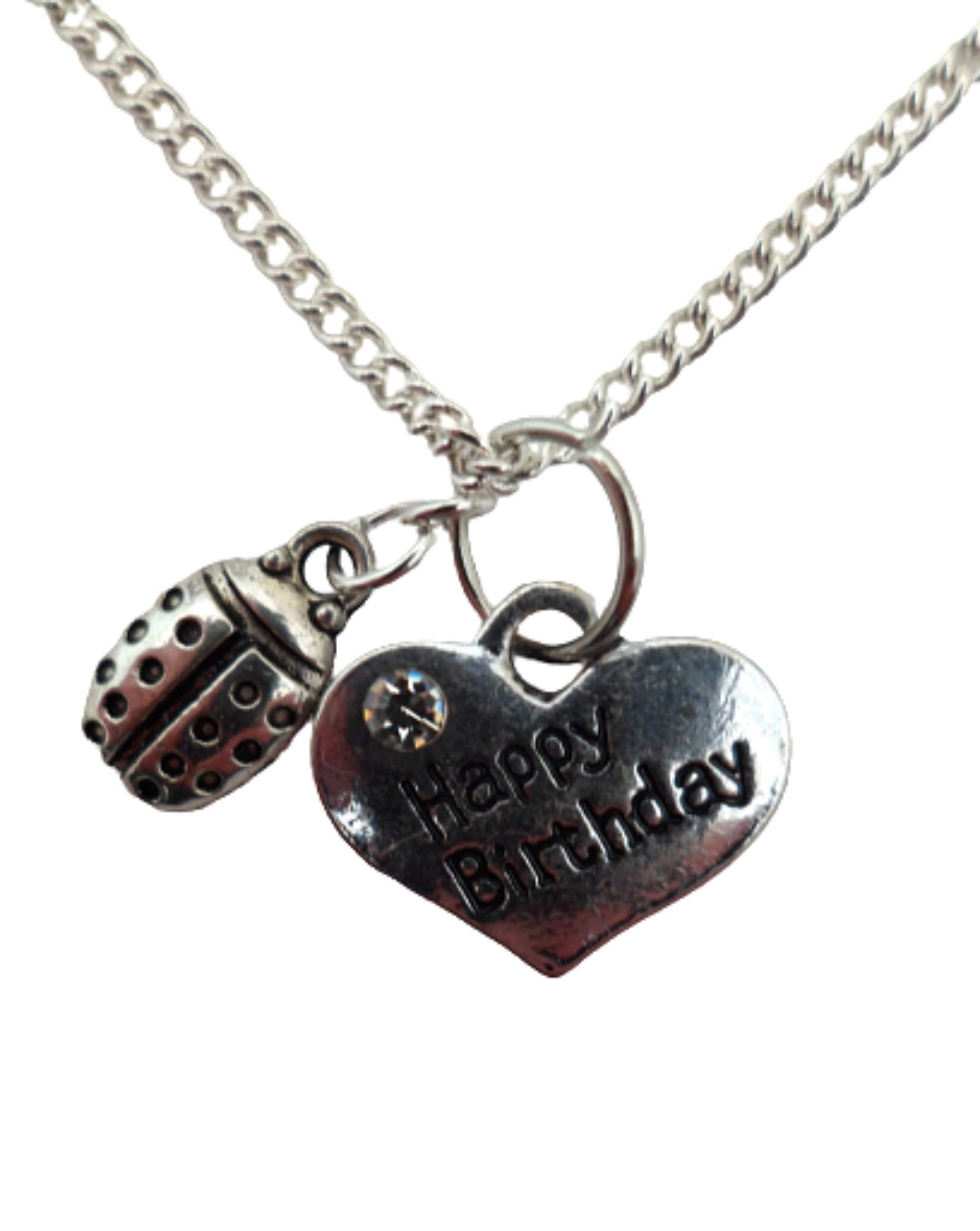 Silver Heart Charm Necklace - Birthday Gift for Her