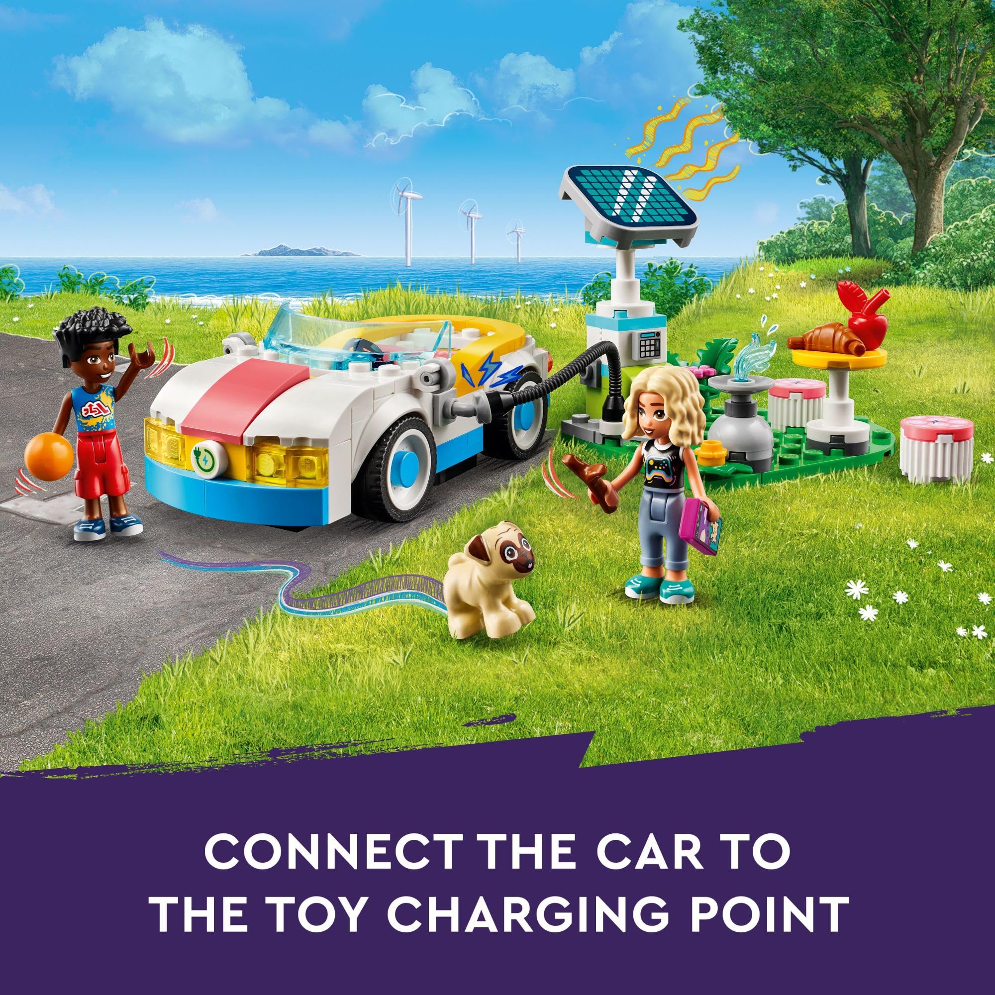 LEGO Friends Electric Car and Charger Building Toy Set with Mini-Doll Figures Nova & Zac - Creative STEM Toy for Kids Ages 6+ | Pretend Play, Adventure Role Play | Perfect Birthday Gift for Girls and Boys | Great for Indoor Playtime and STEM Learning Activities