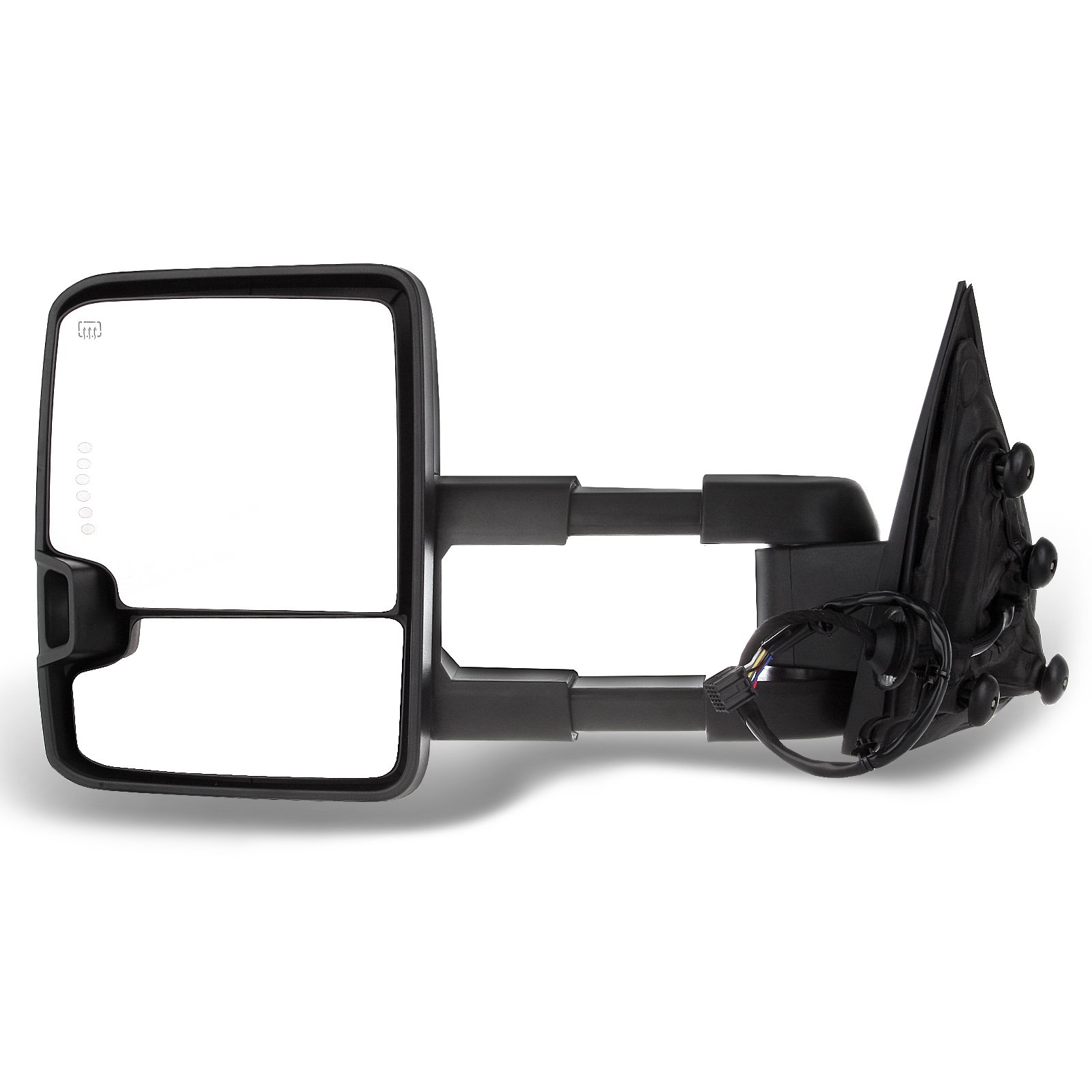 2014-2018 Chevy/GMC 1500 & 2015-2019 Chevy/GMC 2500/3500 HD Towing Mirrors - Power Adjustable, Heated, Turn Signal - Black Pair (Left & Right) - Perfect for Enhanced Visibility & Safety While Towing Trailers or Large Loads
