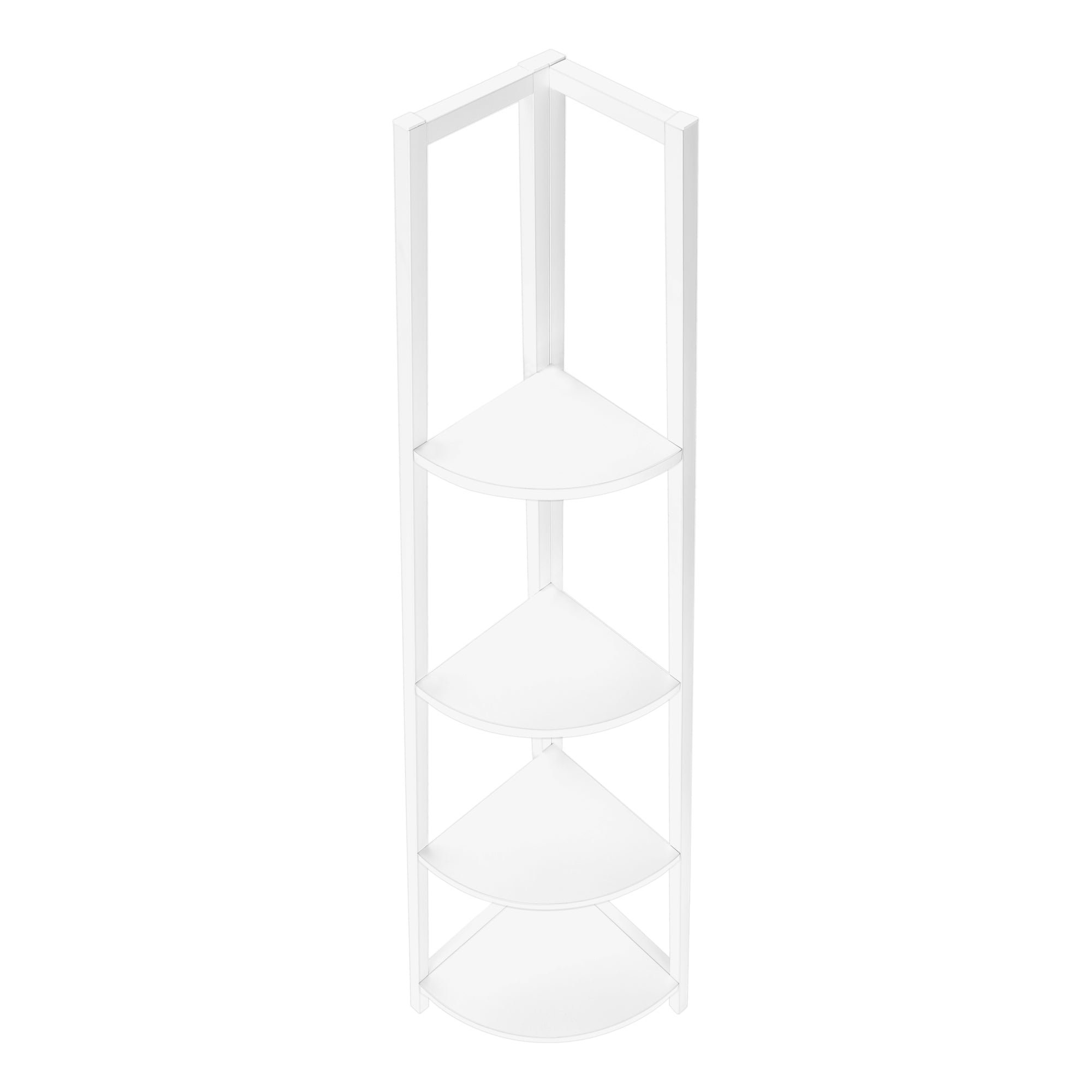 Modern White 4-Tier Bookshelf 60 Inches Tall - Sturdy Storage Shelf for Office, Bedroom, Living Room | Perfect for Organizing Books, Decor & Essentials