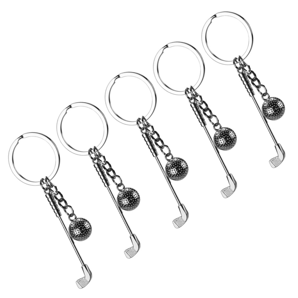 FOYTOKI 5 Pack Golf Keychains - Durable Trolley Keychain Set for Sports Enthusiasts, Perfect Golf Party Favors for Boys and Men, Ideal for Golf Accessories and Gifts
