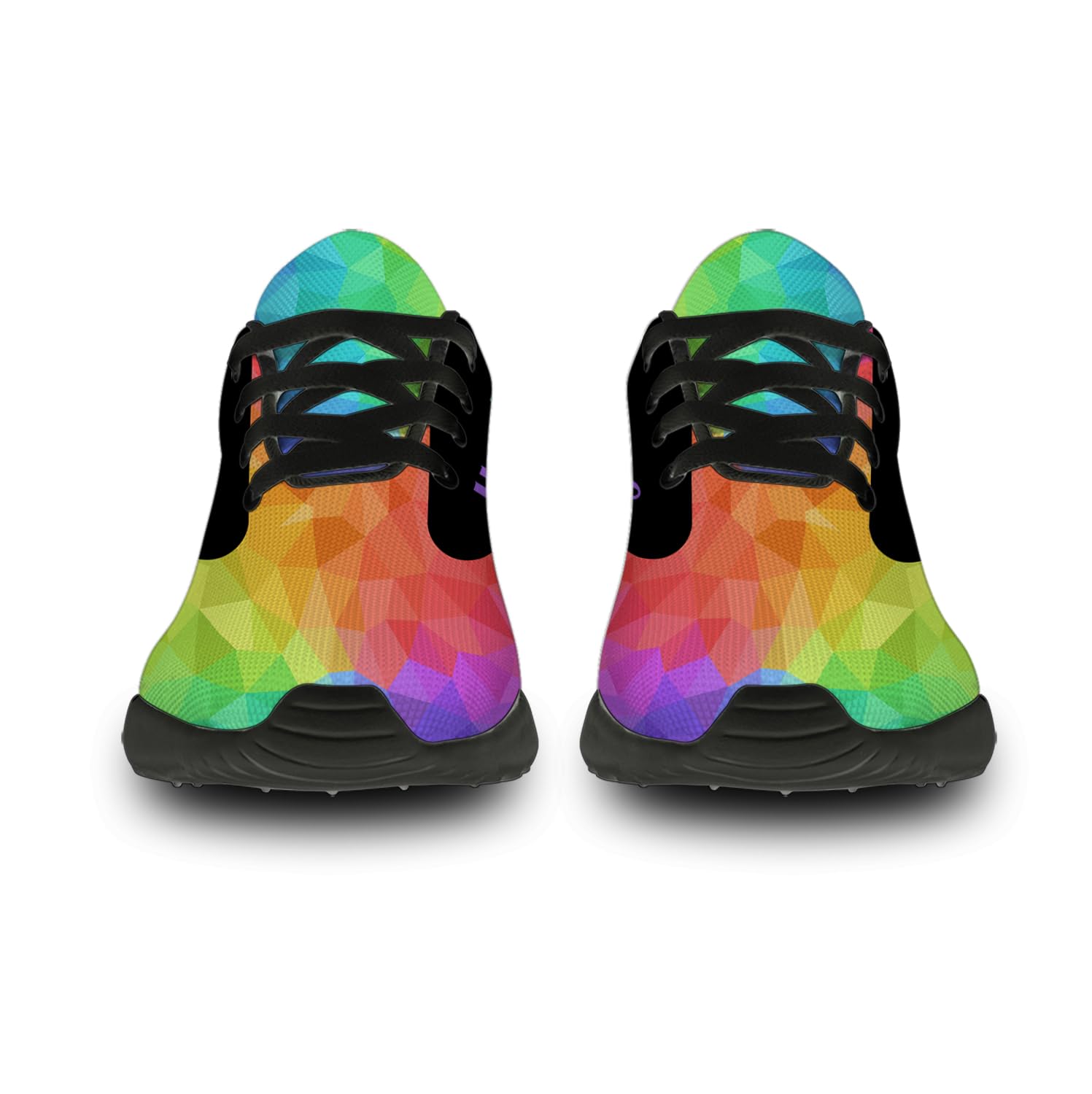 **Unisex LGBTQ Rainbow Flag Running Shoes - Comfortable Walking & Tennis Sneakers for Men & Women - Size 11.5 Men/14 Women - Black - Perfect for Pride Events, Workouts & Casual Wear**
