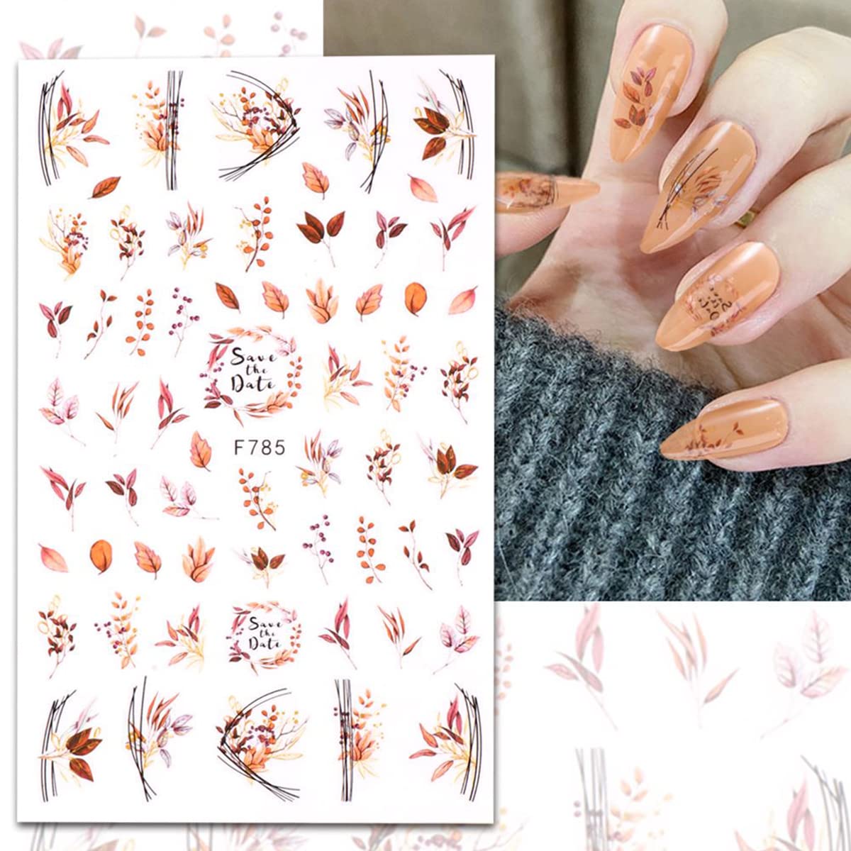 3D Fall Maple Leaf Nail Stickers - Autumn DIY Manicure for Women